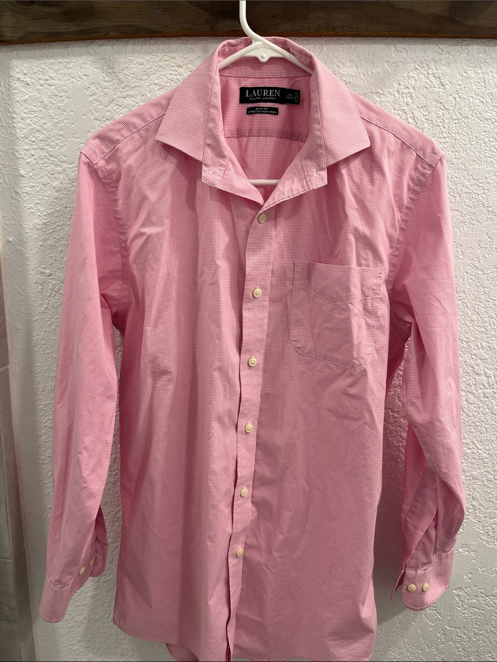 Lauren Ralph Lauren Pink Gingham Long-Sleeve Dress Shirt
